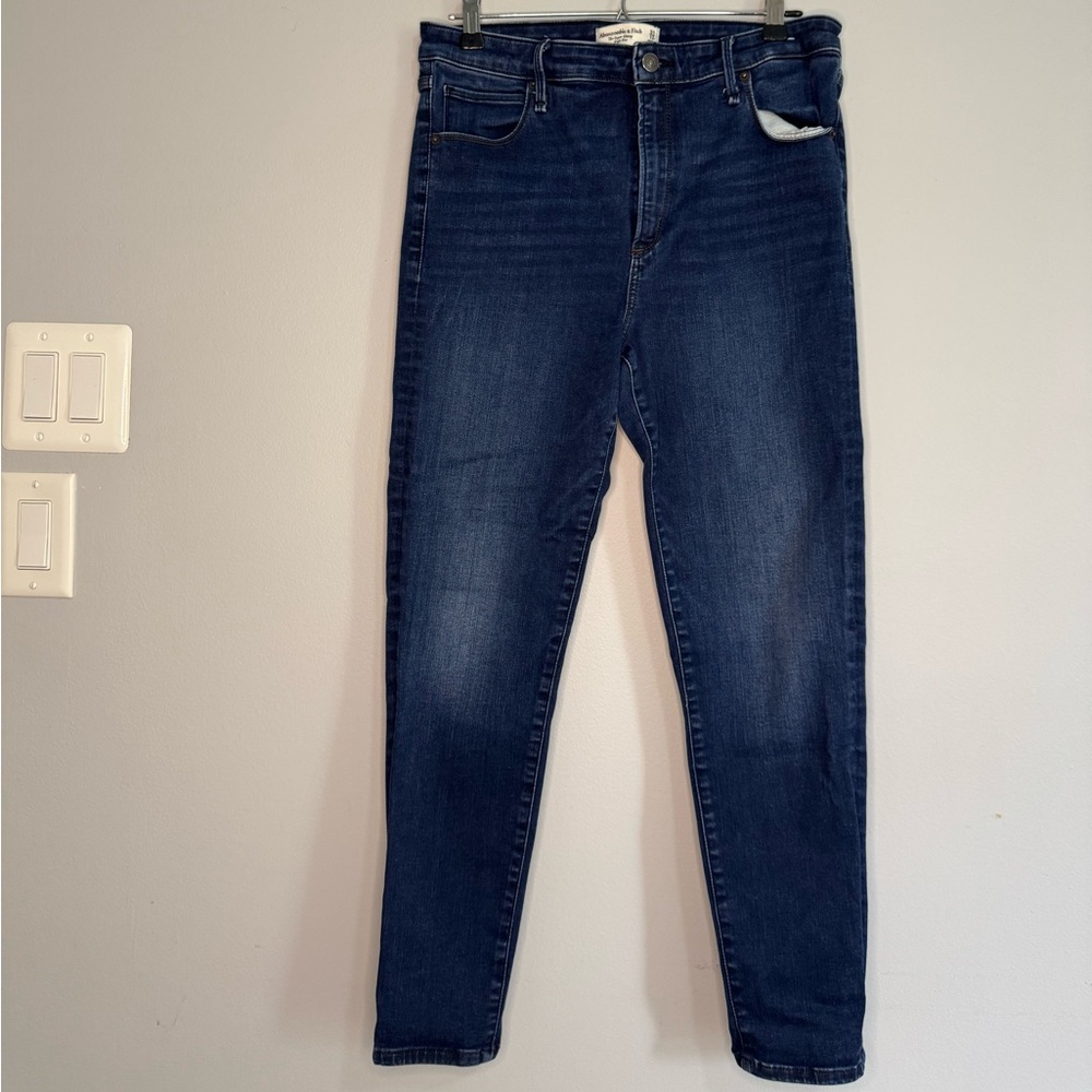 Abercrombie & Fitch Women's Super Skinny High Rise Jeans - Dark Blue
